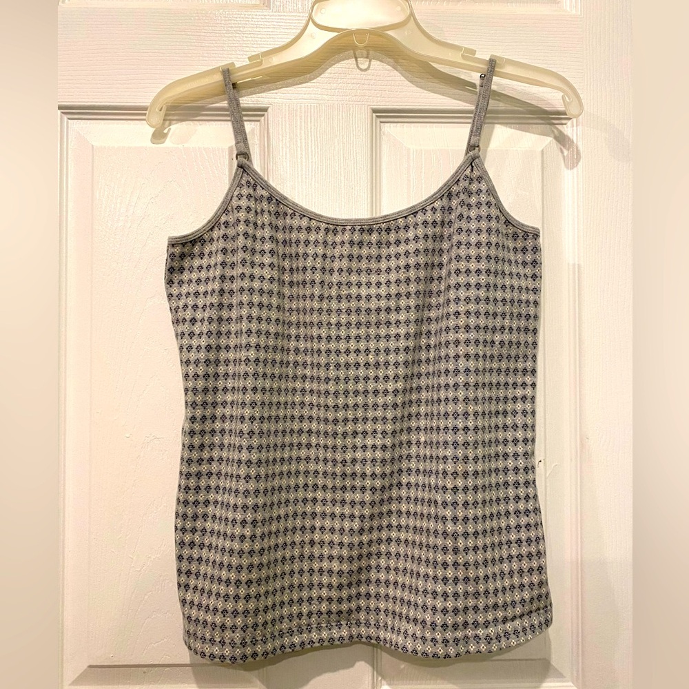 Faded Glory Gray, Navy, and White Fitted Camisole